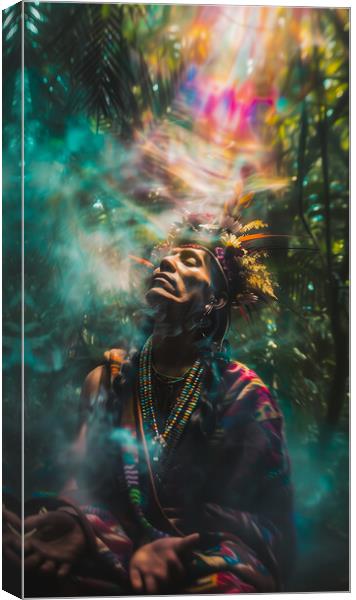 Holy Shaman Canvas Print by T2 