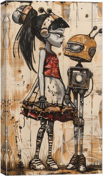 Robot Love Canvas Print by T2 