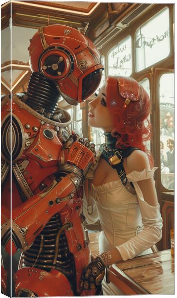 Robot Love Canvas Print by T2 