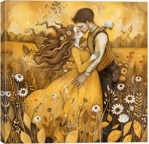 Golden Embrace  Canvas Print by T2 