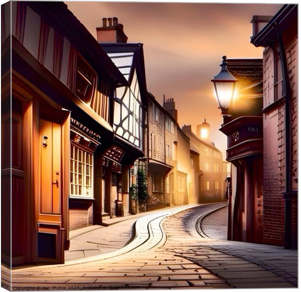The street Yorkshire  Canvas Print by Zap Photos