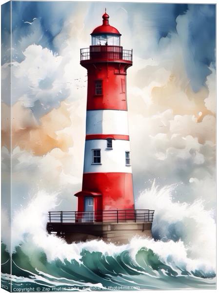The Lighthouse  Canvas Print by Zap Photos