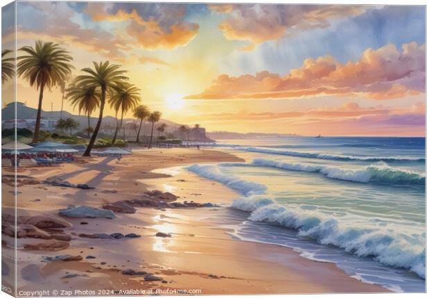 Beautiful Marbella Beach Canvas Print by Zap Photos