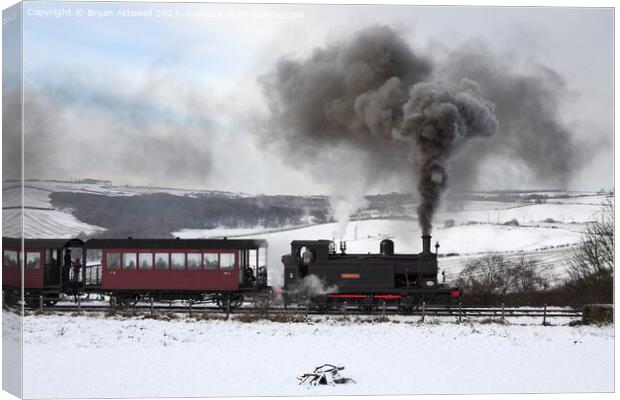 The Santa Special or Polar Express on the Tanfield Railway Canvas Print by Bryan Attewell