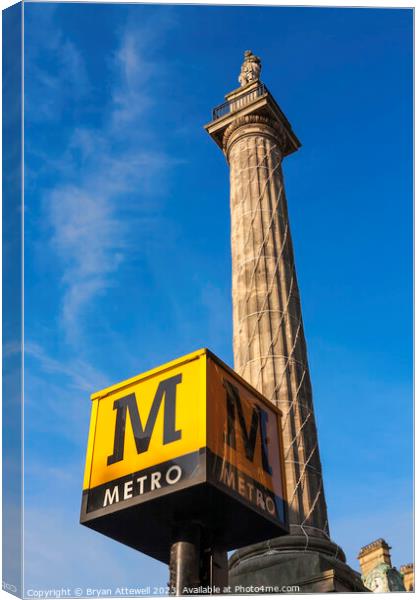 Grey's Monument Newcastle Canvas Print by Bryan Attewell