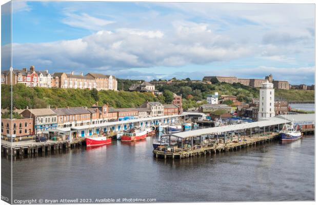 North Shields fish quay  Canvas Print by Bryan Attewell