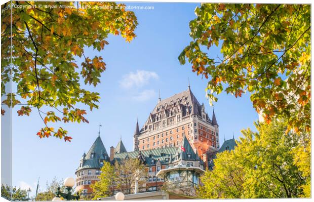 Château Frontenac in autumn   Canvas Print by Bryan Attewell