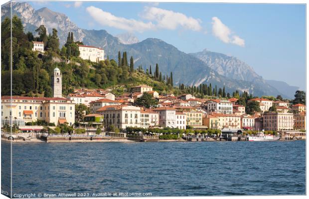 Bellagio seen from Lake Como Canvas Print by Bryan Attewell