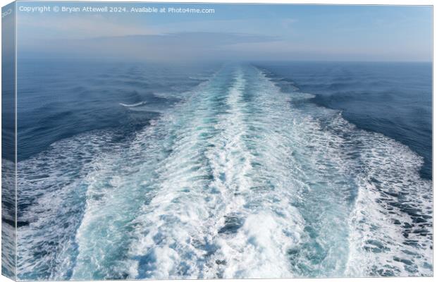 Ship's wake, Bay of Biscay Canvas Print by Bryan Attewell