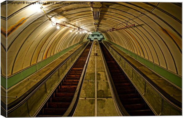 Pedestrian Tunnel Canvas Print by George Young