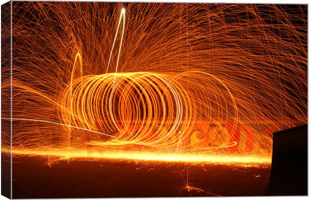 Wire Wool Spinning Canvas Print by George Young