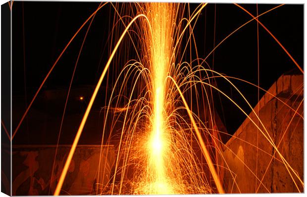 Wire Wool Spinning Canvas Print by George Young
