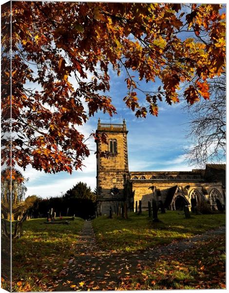 Church on Autumn  Canvas Print by Dorin Budeanu