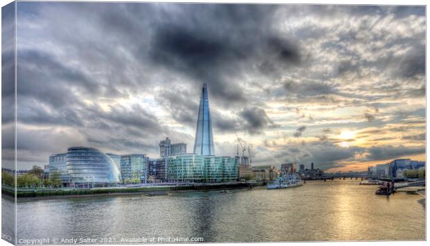 View of the Shard and City Hall London Canvas Print by Andy Salter