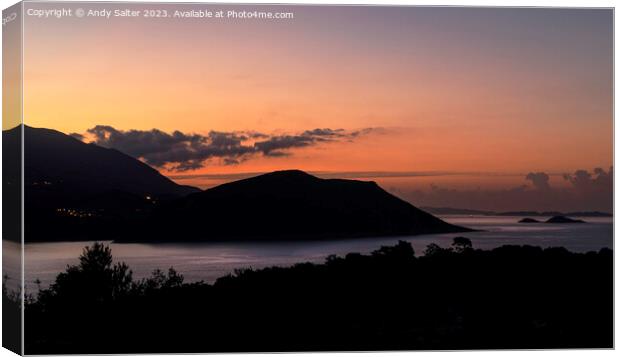 Sunrise over Kalkan Canvas Print by Andy Salter