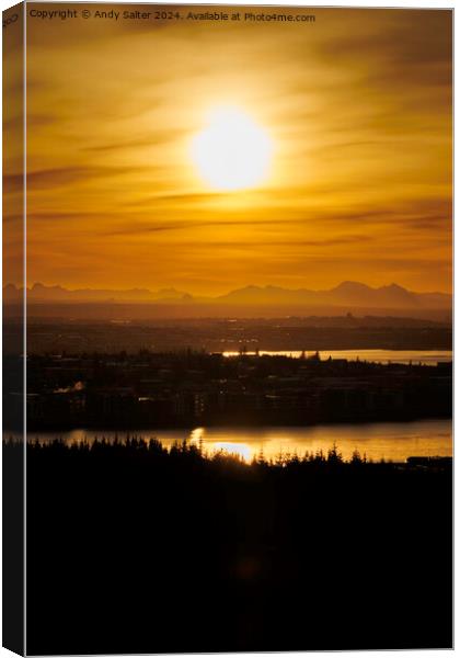 Iceland Winter Sunset Canvas Print by Andy Salter