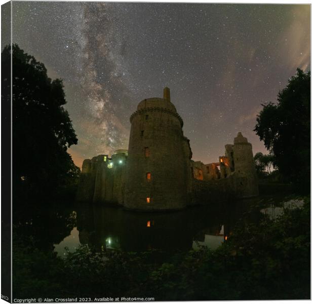 Milky Way Over the Chateau Canvas Print by Alan Crossland