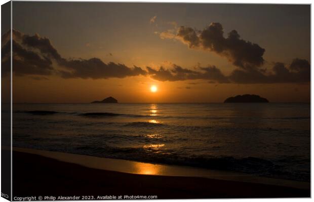 Sunrise over the Gulf of Thailand Canvas Print by Philip Alexander