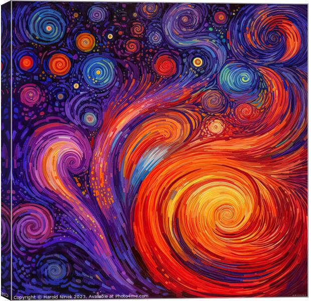 Cosmic Blaze Canvas Print by Harold Ninek