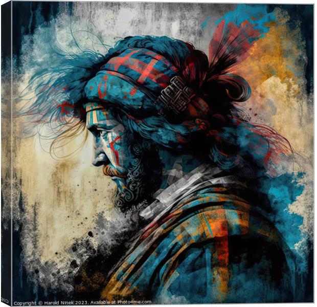 Scottish Warrior Canvas Print by Harold Ninek