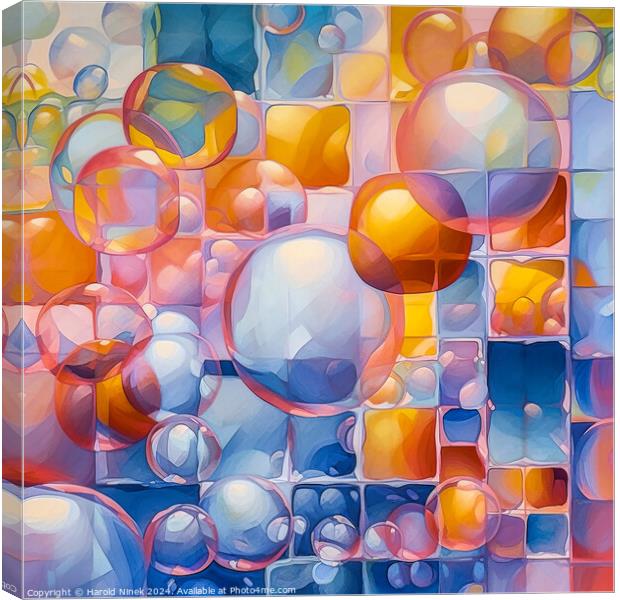 Bubbles and Blocks Canvas Print by Harold Ninek
