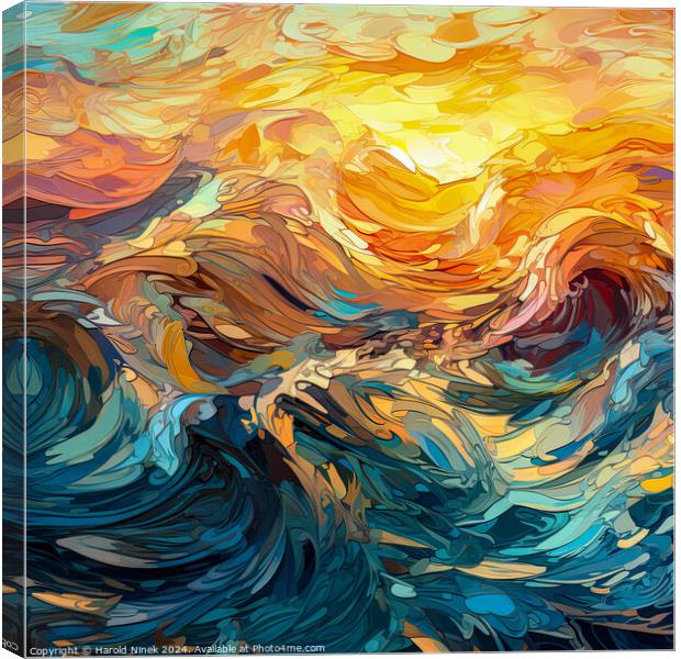 Turbulent Seas Canvas Print by Harold Ninek