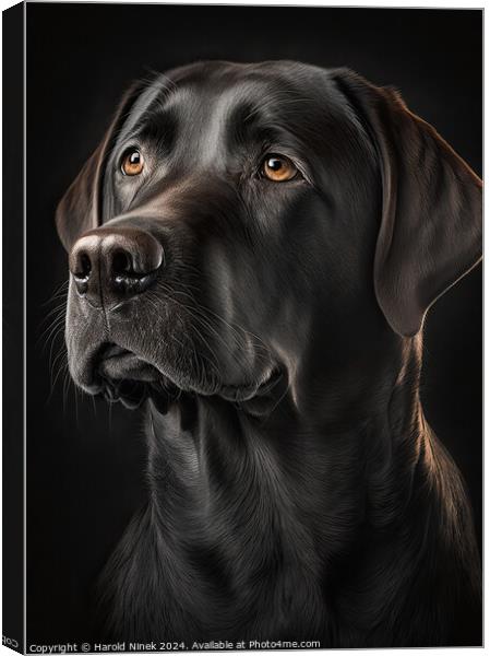 Black Labrador Canvas Print by Harold Ninek