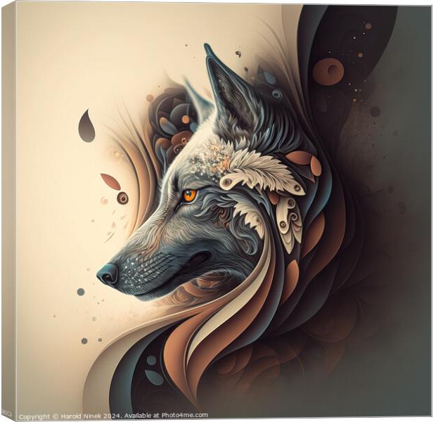 Wolf I Canvas Print by Harold Ninek