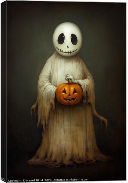 Halloween Ghost Canvas Print by Harold Ninek