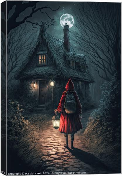 Little Red Riding Hood Canvas Print by Harold Ninek