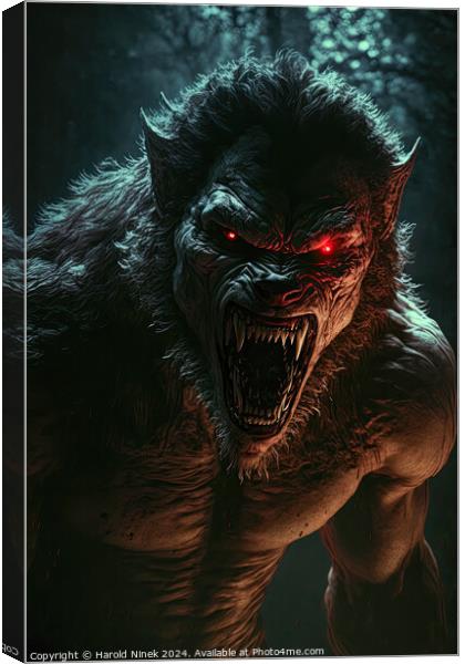Werewolf Canvas Print by Harold Ninek