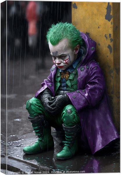 Baby Joker Canvas Print by Harold Ninek