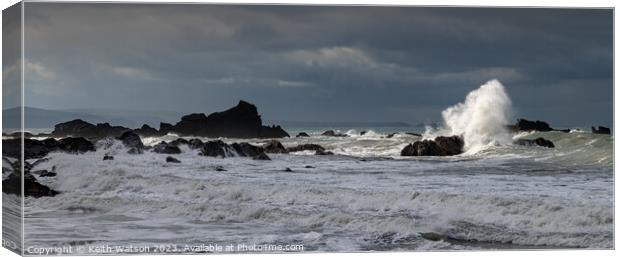 Crashing Wave Canvas Print by Keith Watson