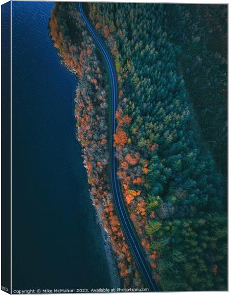 Long road , Loch Linnhe, A82 Scotland ,  Canvas Print by Mike McMahon