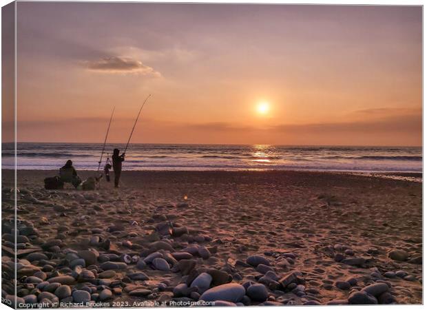 Fishing For Gold Cornwall Canvas Print by Richard Brookes
