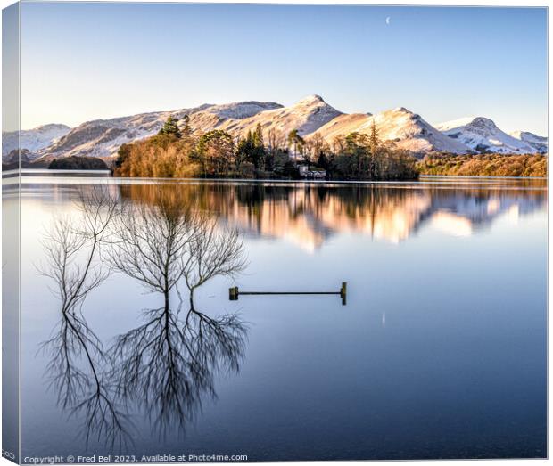 Derwentwater Morning Light Canvas Print by Fred Bell
