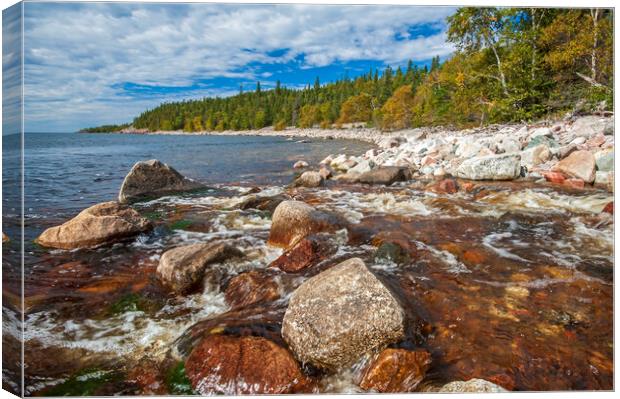 Old Woman Bay, Lake Superior Canvas Print by Dave Reede