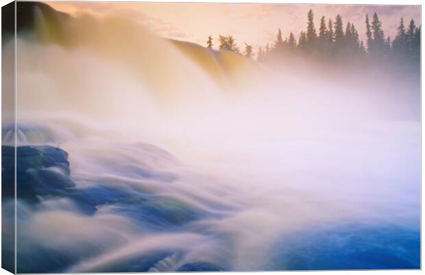 sunrise at Pisew Falls Canvas Print by Dave Reede