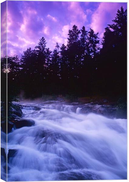Waterfalls, Rushing River Canvas Print by Dave Reede