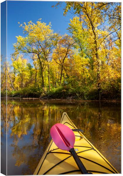 kayaking on the the Seine River Canvas Print by Dave Reede