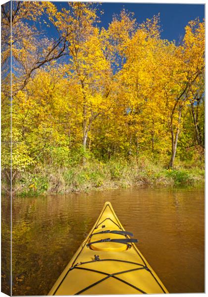 kayaking on the the Seine River2 Canvas Print by Dave Reede