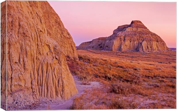 Castle Butte, Big Muddy Badlands Canvas Print by Dave Reede