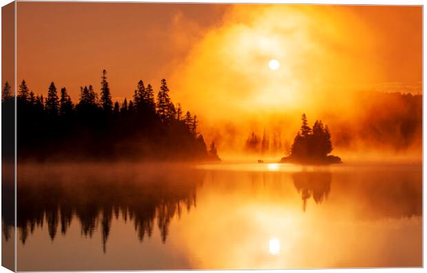 sunrise over Fenton Lake Canvas Print by Dave Reede