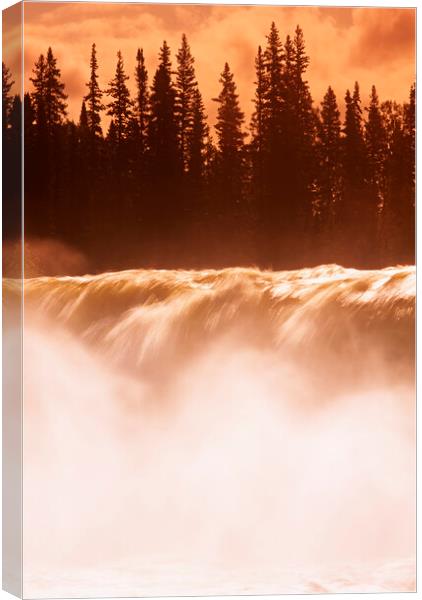 Pisew Falls along the Grass River Canvas Print by Dave Reede