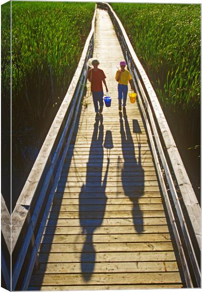 A Day of Catching Marsh Life Canvas Print by Dave Reede