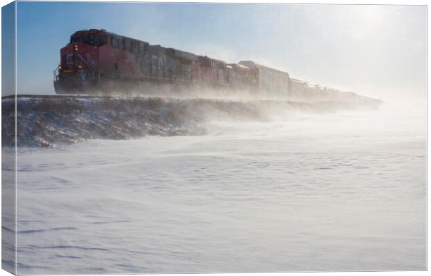 Winter Wind Along the Railway Canvas Print by Dave Reede