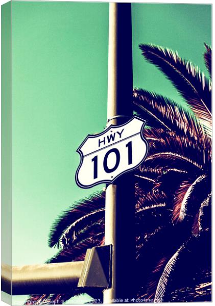 Iconic Highway 101 Sign Canvas Print by Joseph S Giacalone