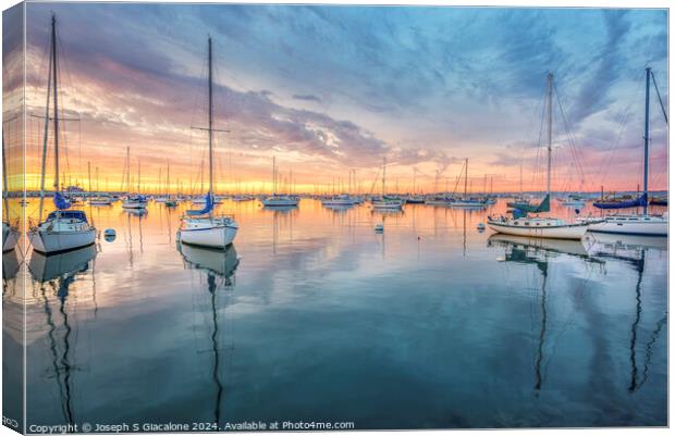 Harbor Sunset - San Diego, California Canvas Print by Joseph S Giacalone