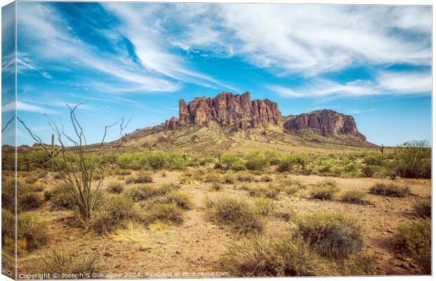 Superstition Mountains Canvas Print by Joseph S Giacalone