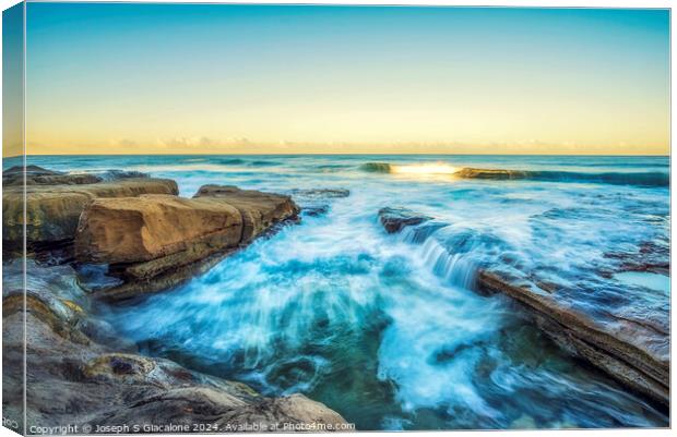 Flows Over The Reef Canvas Print by Joseph S Giacalone